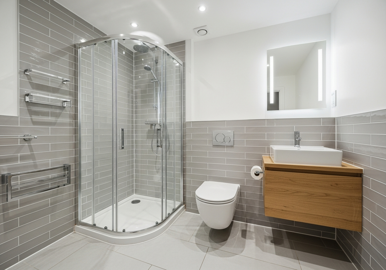 Compact en-suite bathroom by CentralHeatPlumb